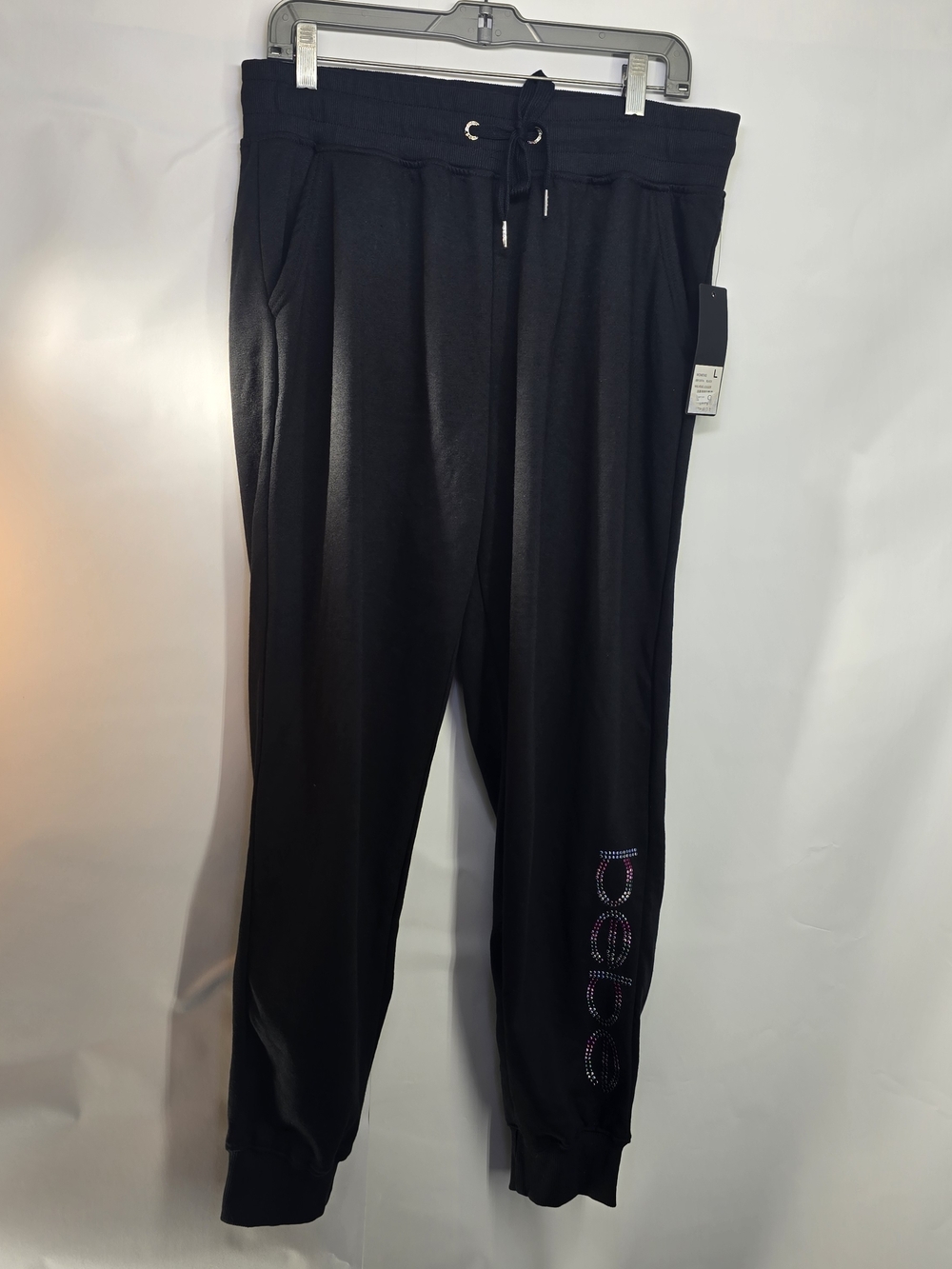 bebe Sport Black Ribbed Sweatshirt Top